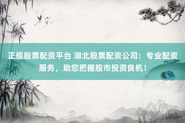 正规股票配资平台 湖北股票配资公司：专业配资服务，助您把握股市投资良机！