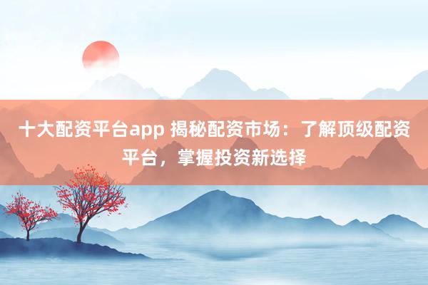 十大配资平台app 揭秘配资市场：了解顶级配资平台，掌握投资新选择