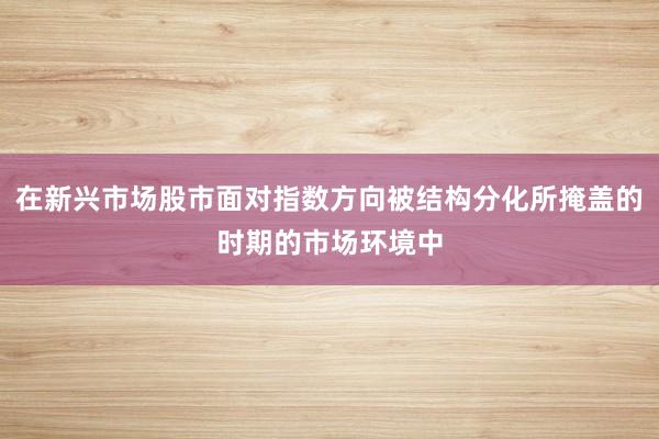 在新兴市场股市面对指数方向被结构分化所掩盖的时期的市场环境中