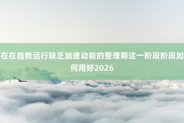 在在指数运行缺乏加速动能的整理期这一阶段阶段如何用好2026