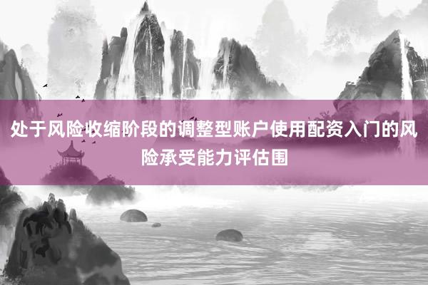 处于风险收缩阶段的调整型账户使用配资入门的风险承受能力评估围