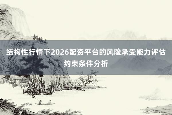 结构性行情下2026配资平台的风险承受能力评估约束条件分析