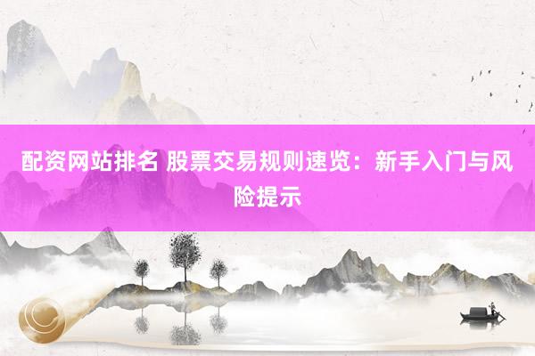配资网站排名 股票交易规则速览：新手入门与风险提示